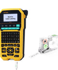 Top Shelf Bluetooth Label Maker With Mini Qwerty Keyboard for Heavy Duty Cable Tags and Heat Shrink Tubing Printing, portable design.
