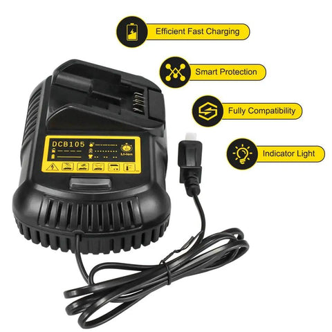 Replacement Charger For 12V-20V Max Lithium Ion Batteries Compatible With DCB101 DCB115 DCB107 DCB105 DCB203 DCB204 DCB206