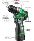 Heavy Duty Brushless Impact Wrench 16 Volt Cordless Power Tool Crushing 380 Nm Torque with 6D stainless steel drill chuck and LED lights.
