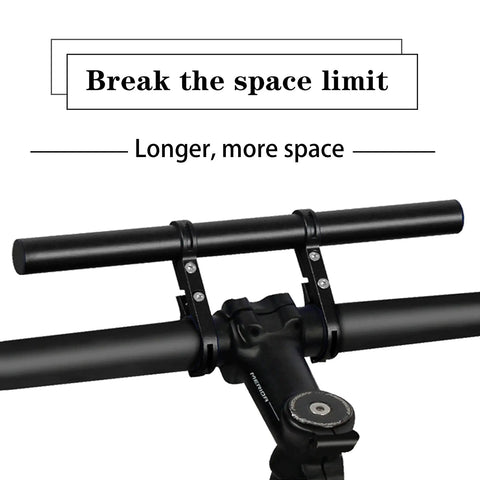 Long 11.8 Inch Aluminum Handlebar Extender for 31.8mm and 25.4mm bike bars with extra mount bracket for accessories