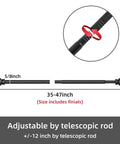 Five Eighth Inch Curtain Rod Set For Windows 32 To 48 Inches Matte Black showing telescopic adjustment detail