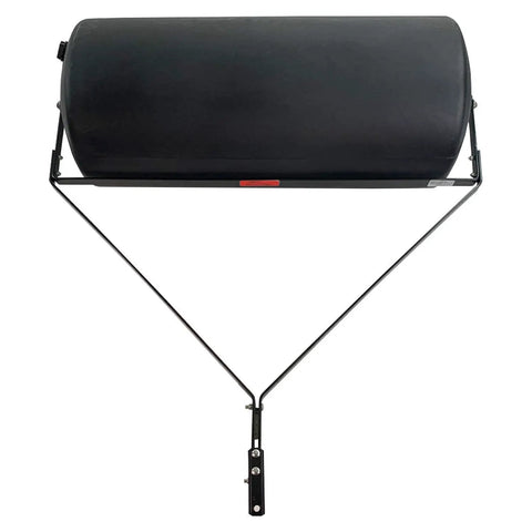 Tow Behind Poly Lawn Roller 390 Lb Capacity, 36 Inch Drum, Easy Fill And Empty Plug, Black Poly Roller, front view