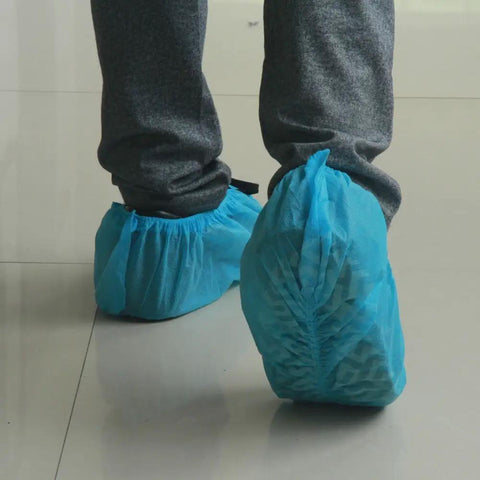 Heavy Duty Disposable Shoe Covers For Home And Work Jobsites Waterproof Booties With Elastic Band And Non Slip Silicone Soles