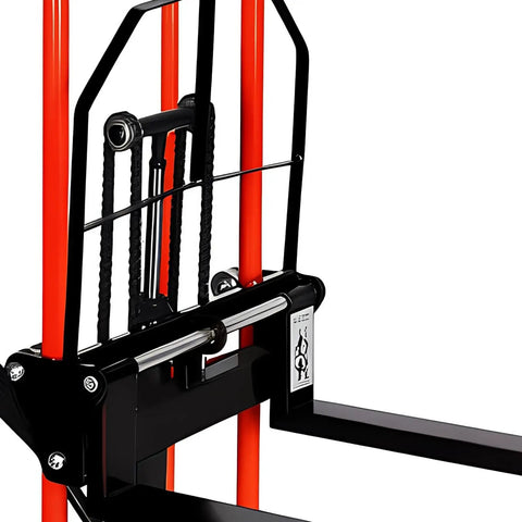 Heavy Duty Manual Hydraulic Pallet Truck With Swivel Caster Wheels Handles 200kg Like A Champ Built Tough close-up of lifting mechanism