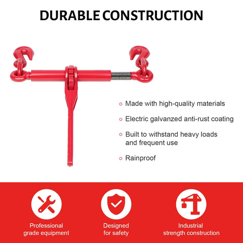 2 Pack Ratchet Chain Binders 1/2 To 5/8 Inch Beefy Heavy Duty Load Binder With 13000 Lb Working Load Limit And 46000 Lb Breaking Strength