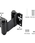 Home Master 3-inch double-action spring door hinge, matte black, self-closing with screws, 2-pack