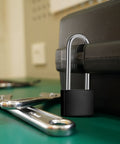 Two Pack Covered Aluminum Padlocks With Keys Long Shackle Black Locker Locks For Gates Fences And Toolboxes in use