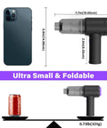 3 In 1 Mini Computer Vacuum Cleaner With 14500 Pa Suction, 110000 RPM Air Duster And Blower, cordless, size comparison with phone