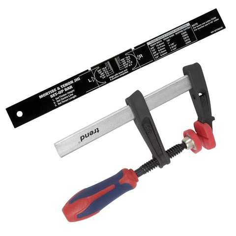 Dead On Mortise And Tenon Jig For Plunge Routers Slick Adjustable Woodworking Jig with setup bar and clamp for precise joints.
