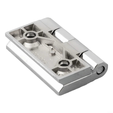 Heavy Duty Zinc Alloy Butt Hinge For Cabinet Doors And Furniture, Silver 60x60mm, close-up angle showing screw holes and joint