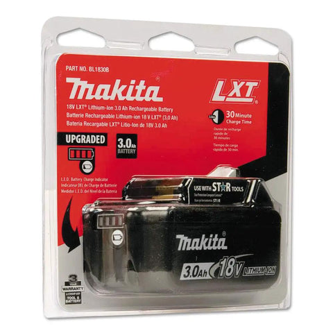 18V LXT Lithium Ion 3.0Ah Battery Black With Fast 30 Minute Charge packaging with LED Charge Level Indicator