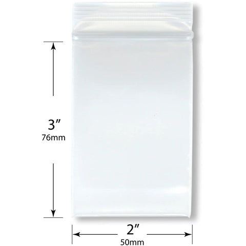 Heavy Duty 2x3 Inch 6 Mil Zipper Reclosable Bags Clear LDPE Food Storage Pack of 200 Ideal for small parts, 2x3 inch bag shown