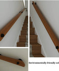 Heavy Duty Wall Mount Stair Railing Handrail Kit For Modern Lofts And Homes Durable Stainless Steel Safety Rail Built Like A Tank Handling Four Hundred Pounds With Clean Smooth Indoor Outdoor Look, solid wood handrail.