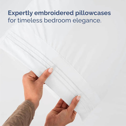 King Size Four Piece Sheet Set With Chill Cooling Fabric And Deep Pockets Up To Sixteen Inches Super Snug And Breathable White Bedding Crafted To Keep You Fresh And Catch Some Major Zzzs All Night Long