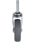 Heavy Duty Three Inch Swivel Rubber Caster Wheels Set Of Four Threaded Stem Casters showing a close-up of the caster with a threaded stem.