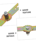 QUMIIRITY adjustable angle furniture hinge on zinc-plated mounting bar with bolt and serrated washer (front view)