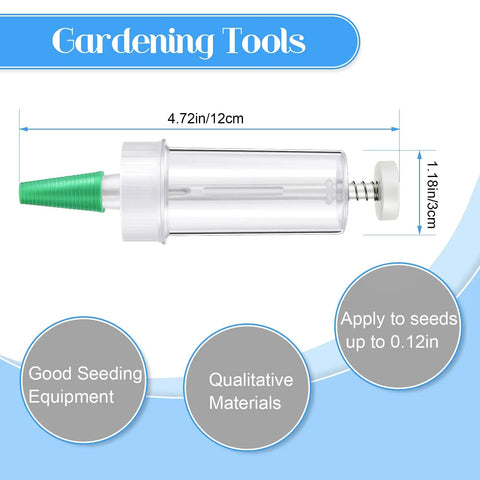 Mini Seed Dispenser And Hand Seeder Tool For Garden Planters No Fuss Sowing Precise Seed Spreader dimensions and features
