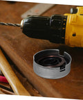Built Tough Drill Press Quill Feed Return Spring And Replacement Coil Kit Heavy Duty Steel 2.04 By 1.75 Inches, installed near drill.