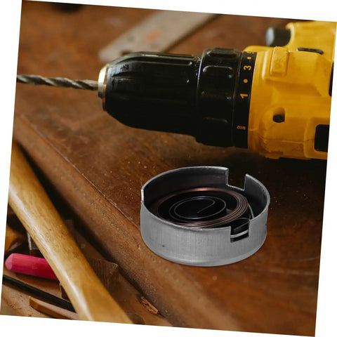 Built Tough Drill Press Quill Feed Return Spring And Replacement Coil Kit Heavy Duty Steel 2.04 By 1.75 Inches, installed near drill.