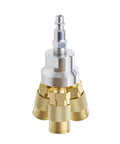 One Fourth Inch NPT 3 Way Air Manifold Kit With Brass Couplers And Air Hose Connectors Industrial Fittings Leak Proof Brass