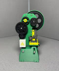 Dope 3D Printed Electric Punch Press Model With Motorized Gear Drive, Compact Plastic Build, Fully Assembled, Stainless Steel Screws, Integrated Control Module, Stable Base, USB Powered, 7x7x18cm front view