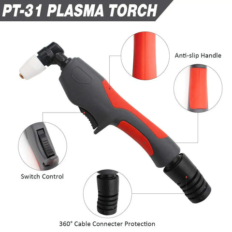 PT-31 Plasma Cutting Torch Kit With 13 Ft Cable 40 Amp For CUT50D CUT-50 CT-312 CUT40 CT-416 MTC Series And More with features