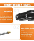 LHDOS 8 oz pump oiler can with pistol grip, black metal body and 6-inch metal straight spout; brass nozzle tip