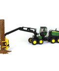 1:16 Scale Harvester Toy With Rotating Cab And Tree Trunk Access, Realistic Forestry Vehicle For Kids cutting tree, plastic windows.