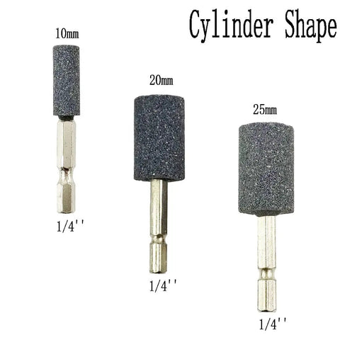 8 Piece Rotary Grinding Stone Set With One Quarter Inch Hex Shank Pro Grade Cylinder Shape Bits for Rotary Tool