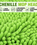 Chenille mop head close-up from Long Handle Car Wash Brush Kit with Microfiber Mop Mitt for scratch free detailing and cleaning.