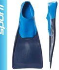 Floating Long-Blade Swim Fins For Training, Adult And Kids Flippers For Pool And Snorkeling, Navy Blue, Size M 13-14 And W 14-15