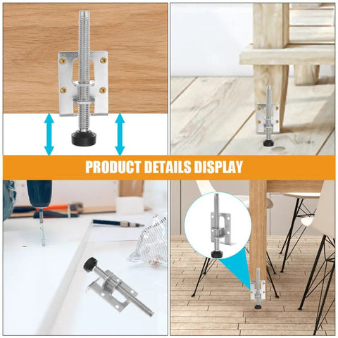8 Pack Steel Adjustable Height Furniture Levelers With Anti Slip Pads For Uneven Floors Heavy Duty Cabinet Table Leg Levelers