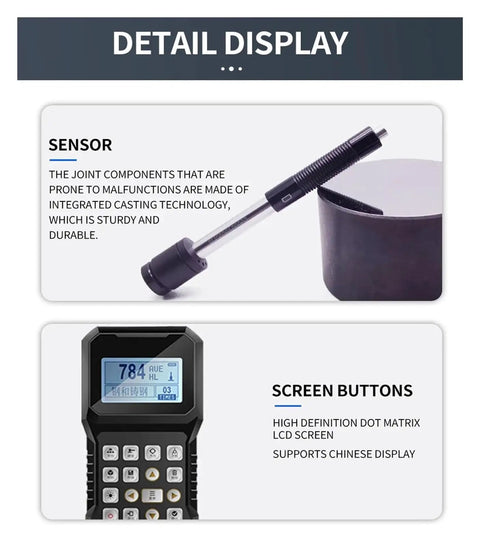 Your New Go-To Pro Leeb Hardness Tester Knocks Out Manual Guesswork For Metal Checkups for durable sensor and LCD screen.