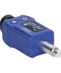 Heavy Duty Portable Digital Hardness Tester Featuring A Tungsten Carbide Impact Anvil And Built In Alloy Library For Quick Draw Testing and Rock Solid Knockout Accuracy Across All Metals in blue handheld design.