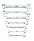 Set of 7 Ultra Thin Open End Wrench Set, Metric 6 To 19 Mm, with Super Low Profile Heads for Tight Clearances