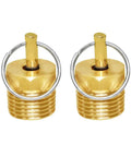Brass Drain Cock One-Half Inch Male Heavy-Duty Pressure Relief Valve For Tank Drain And Safety With Stainless Steel Pull Ring