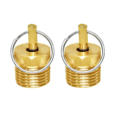 Brass Drain Cock One-Half Inch Male Heavy-Duty Pressure Relief Valve For Tank Drain And Safety With Stainless Steel Pull Ring
