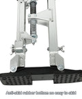 Pro Grade Aluminum Drywall Stilts 15 To 23 Inch Adjustable Lifts For Taping And Painting, showing anti-skid rubber bottoms