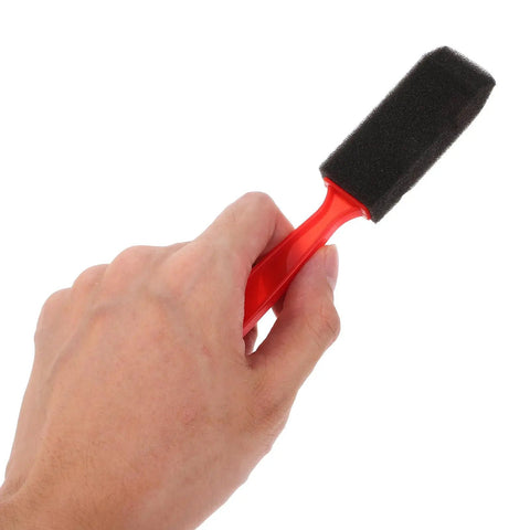 Weekend Warrior Room Revival Kit With Heavy Duty Bristle Rollers And Drip Free Tray To Nail That Smooth Pro Finish On Every Corner Your Next Big Paint Job Demands - Foam applicator brush held in hand.