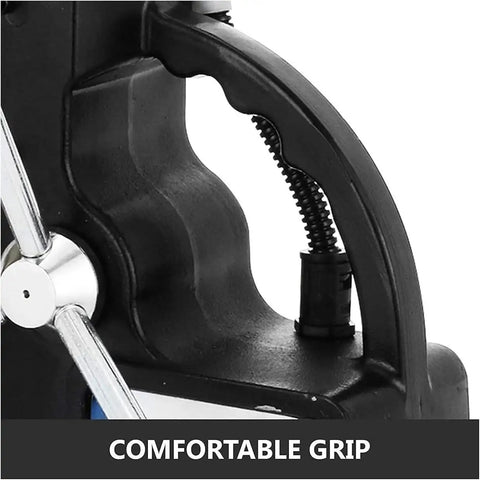 Close-up of the handle showing the comfortable grip on Heavy Duty 1100W Magnetic Drill Press For Metal.