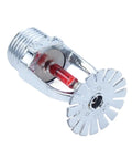 Bronze Ceiling Downward Pendent Fire Sprinkler Head 155F Fast Acting Half Inch Npt Thread, chrome finish, sealed design.