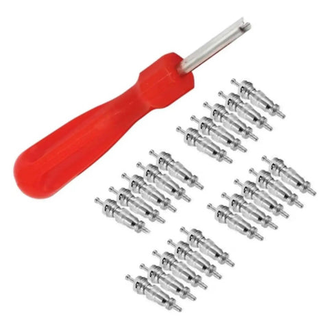R410A And R32 Valve Core Kit For Air Conditioners Metal Lightweight Spare Part Set With Wrench And Accessories Pro Grade Versatile Replacement Tool