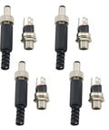 Four Pack Of Hella Tough 5.5Mm X 2.5Mm Male DC Power Plug Connectors With Screw Lock Female Panel Socket Adapters for DIY projects.