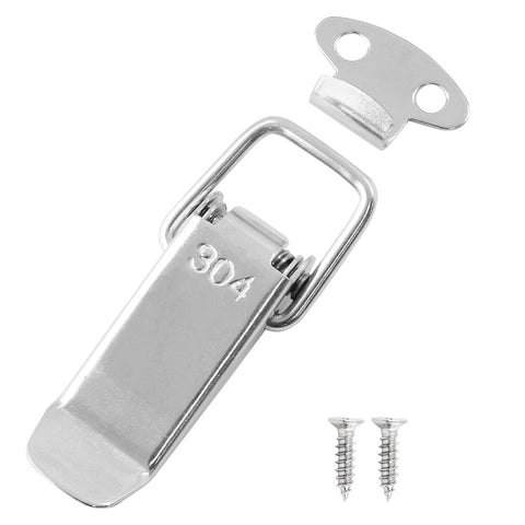 4 Pack Spring Loaded Toggle Latch 2.8 Inch Stainless Steel 304 Catch for Wooden Cases and Toolboxes, Built To Last, Includes 16 Mounting Screws