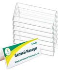 Eight Pack Clear Acrylic Desk Name Plates With Double Sided Name Tent Stands 8.45 By 3 Inches Ideal For Conference Rooms Training Events Classrooms And Retail Stores