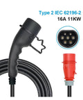 Road Trip Ready Portable EV Charger With Type 2 Connector And 11KW Output featuring a close-up of Type 2 plug and cable connections.