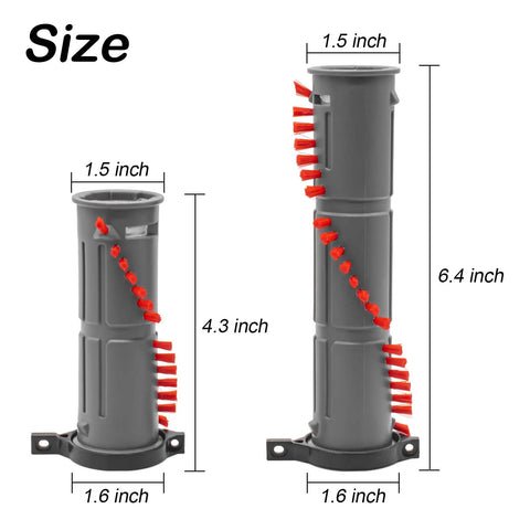 Replacement Brush Roller For DC40 Vacuum Cleaner Fits DC40 Series 924405-01 size comparison 4.3-inch and 6.4-inch