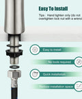 Brushed Nickel Single Handle Bathroom Faucet Heavy Duty Cold Water Design With Rock Solid Stainless Steel Build And Rust Proof Finish That Flows Smooth And Holds Up Nicely Over The Years showing installation details.