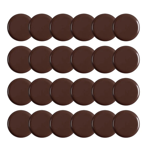 Upgrade Your Home With These 24 Pcs Heavy Duty Furniture Sliders For Washing Machines And Couches That Glide Smoothly On Carpet Or Hardwood Floors Without Nodding Scratches Or Scrapes While You Movers Legs Easily - Set of 24 round brown sliders.
