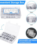 Self Drilling Screws Kit For Metal And Wood, 420 Piece Multi Size Set In 410 Stainless Steel, plastic storage case with compartments